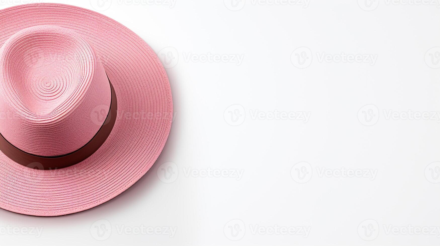 AI generated Photo of Pink Panama Hat isolated on white background. AI Generated