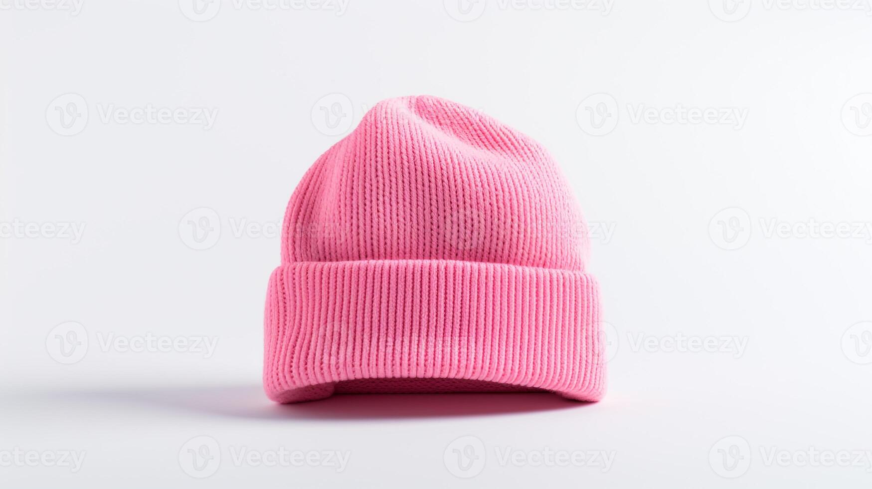 AI generated Photo of Pink Beanie cap isolated on white background. AI Generated