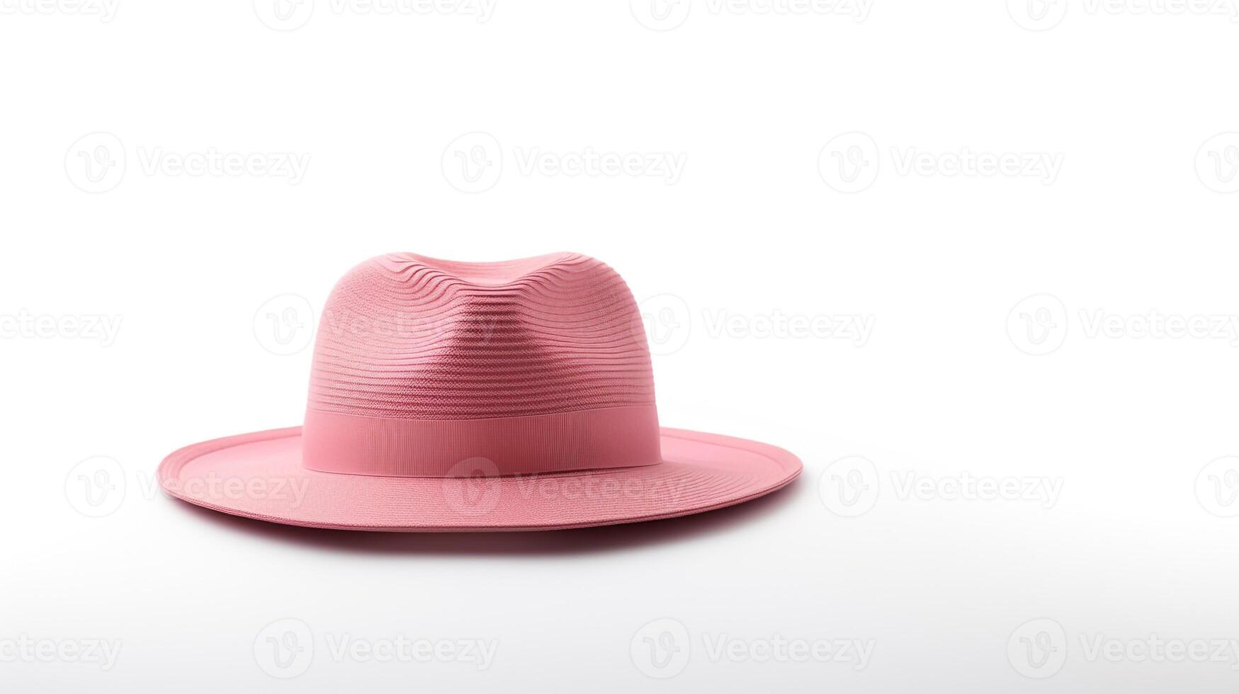 AI generated Photo of Pink Panama Hat isolated on white background. AI Generated