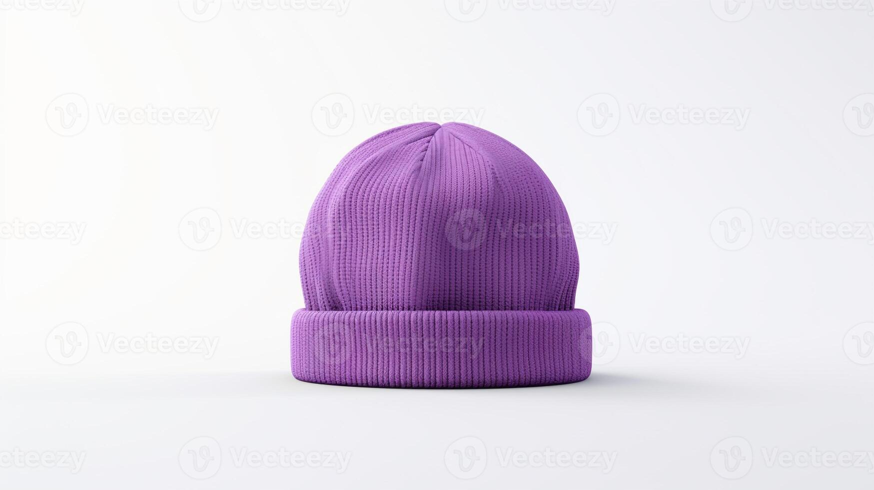 AI generated Photo of Purple Beanie cap isolated on white background. AI Generated