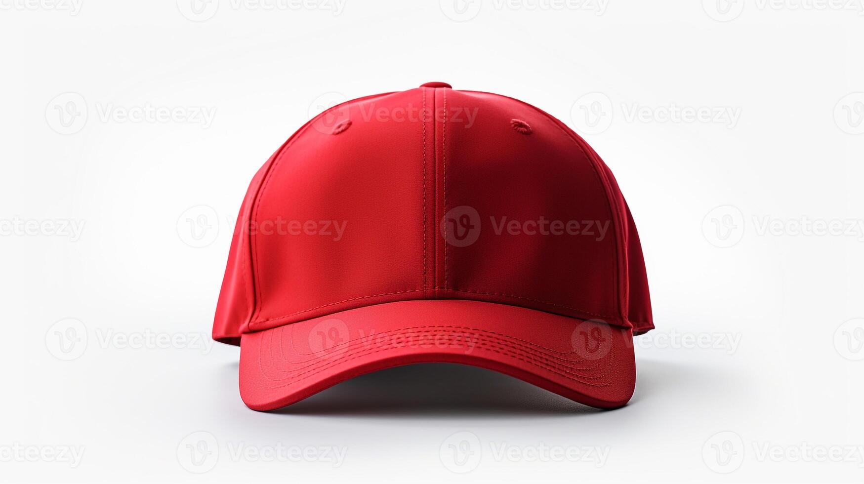 AI generated Photo of Red Baseball Cap isolated on white background. AI Generated