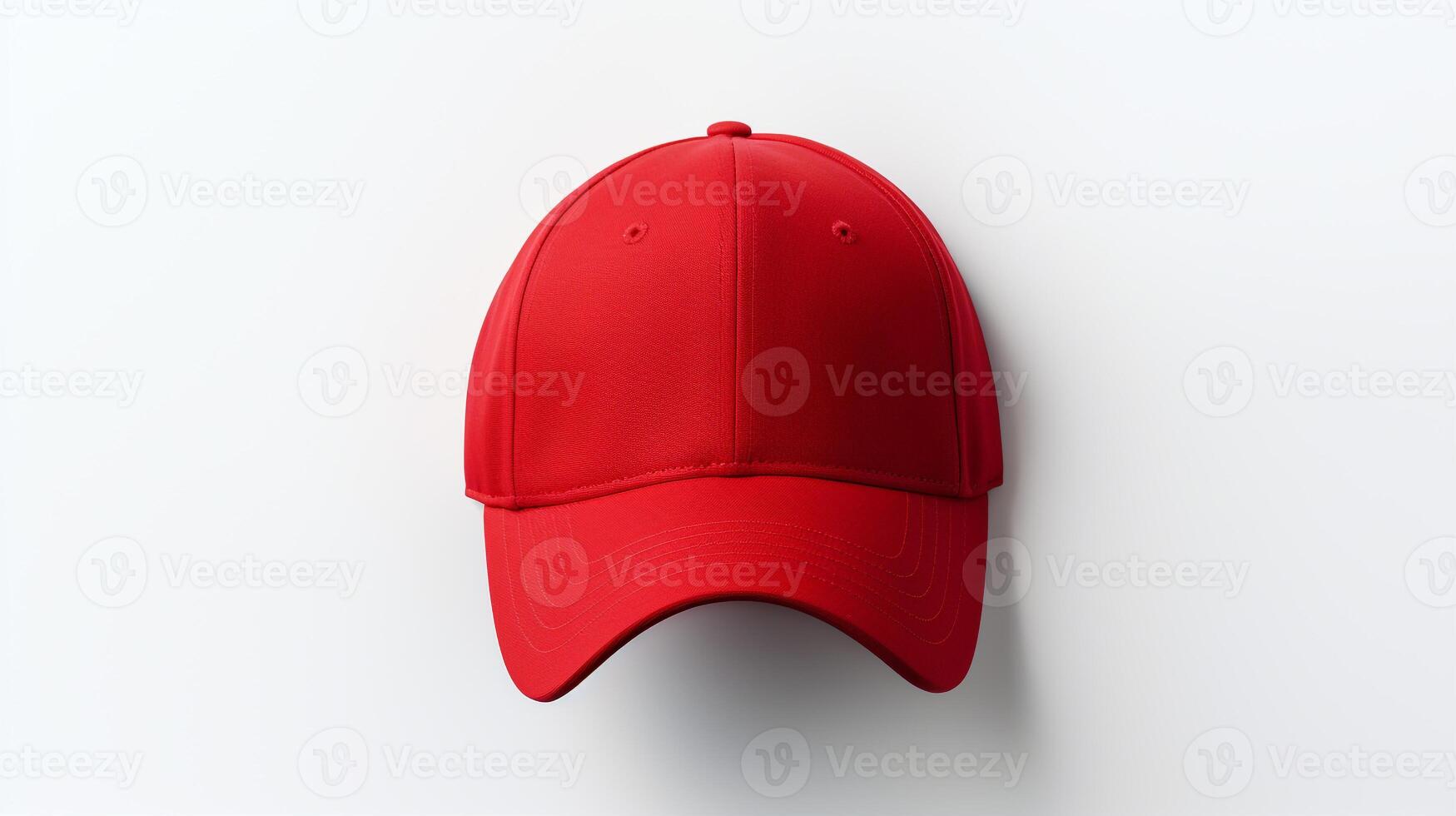 AI generated Photo of Red Baseball Cap isolated on white background. AI Generated