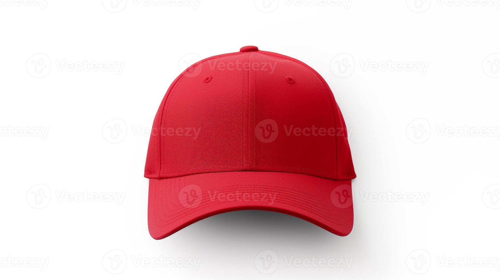 AI generated Photo of Red Baseball Cap isolated on white background. AI Generated