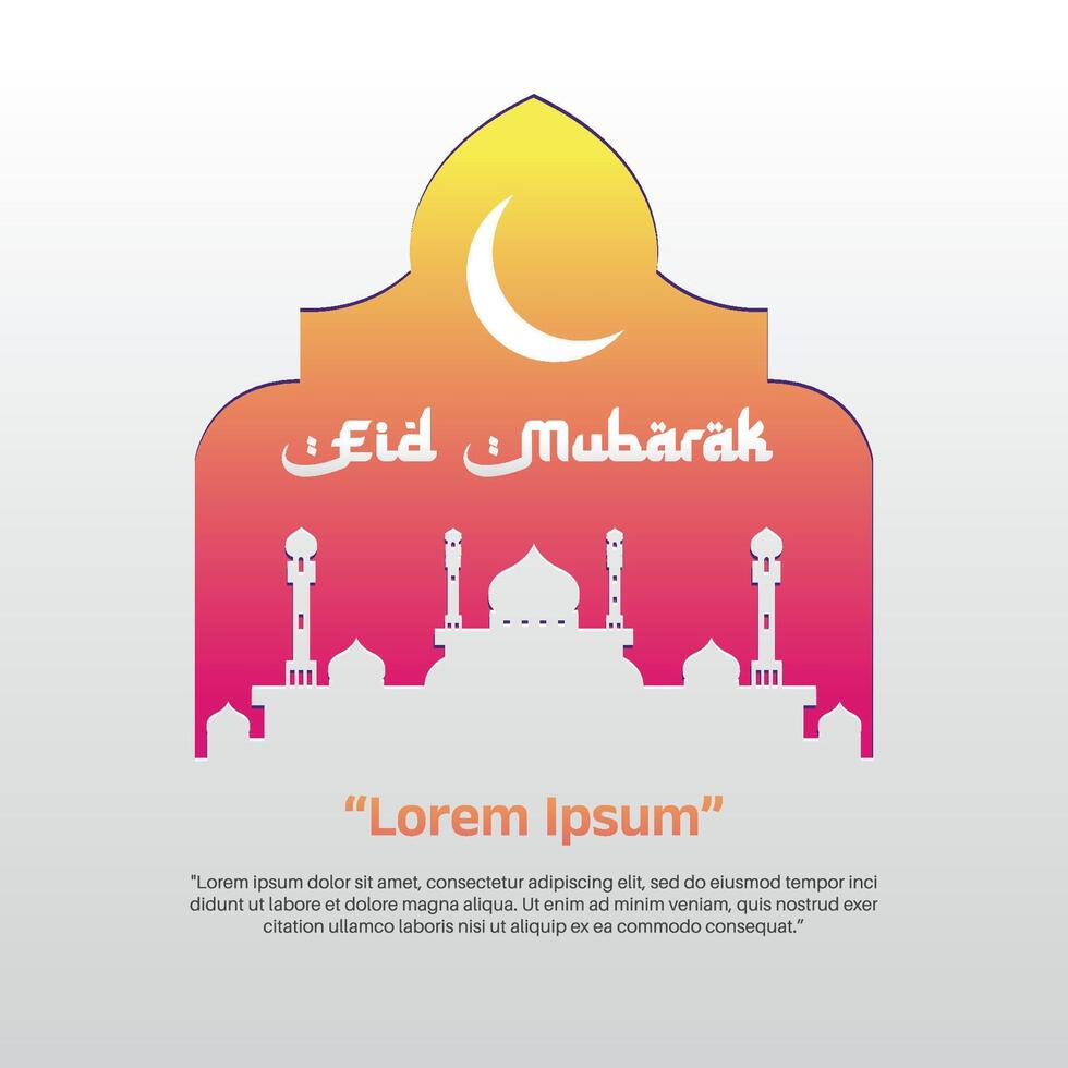eid mubarak celebrate backdround with mosque vector