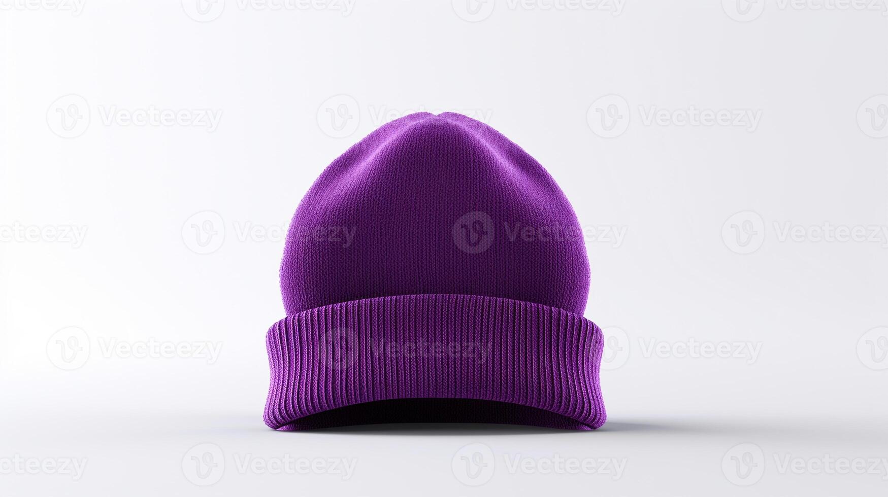 AI generated Photo of Purple Beanie cap isolated on white background. AI Generated