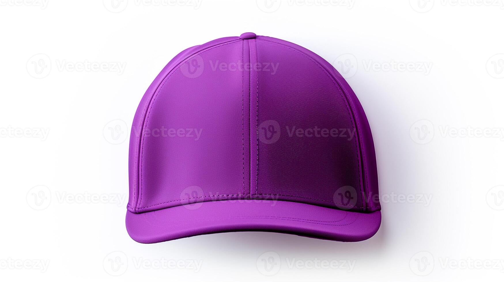 AI generated Photo of Purple Cycling Cap isolated on white background. AI Generated