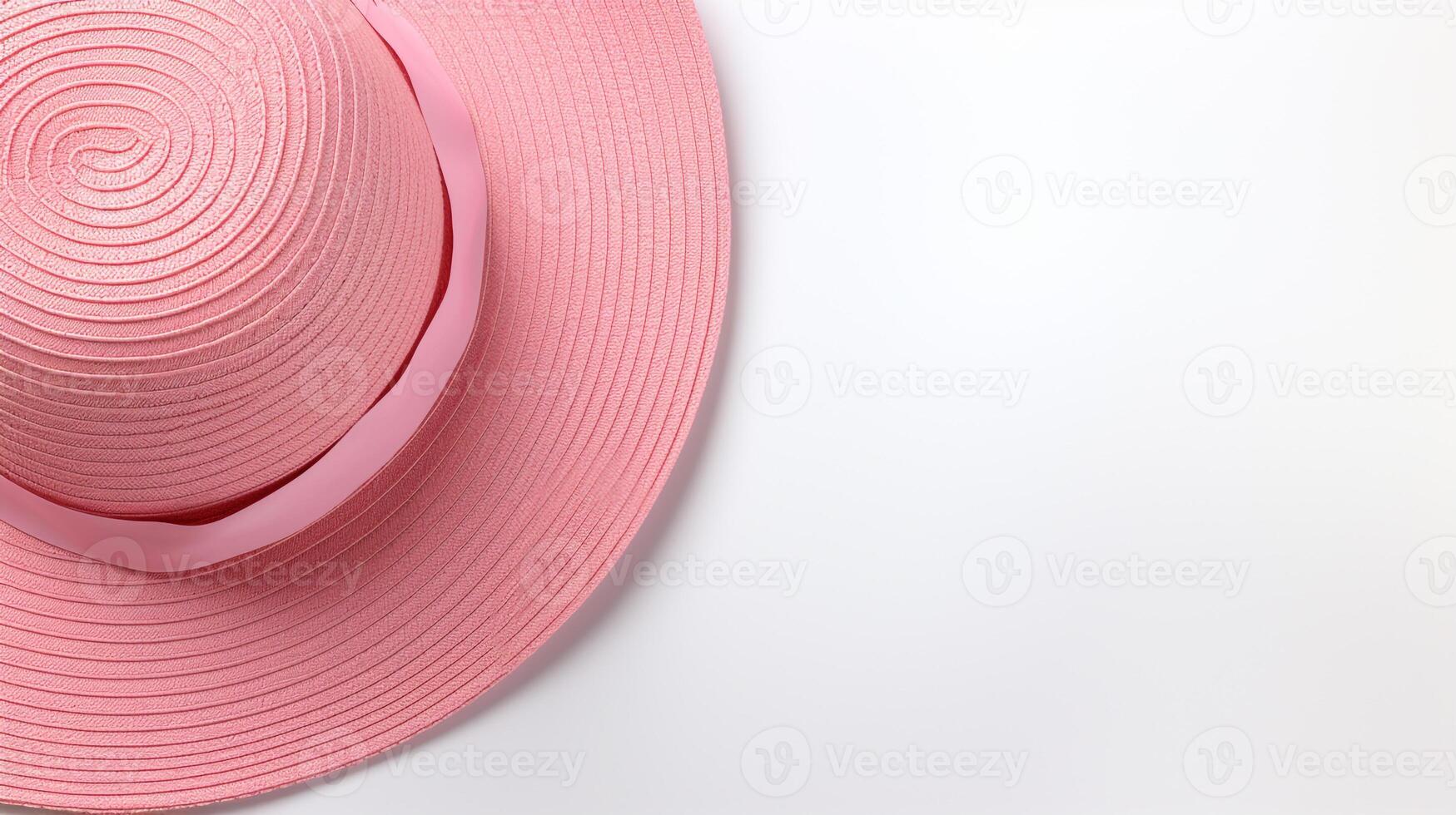 ai generado foto de rosado Paja sombrero aislado en blanco antecedentes. ai generado