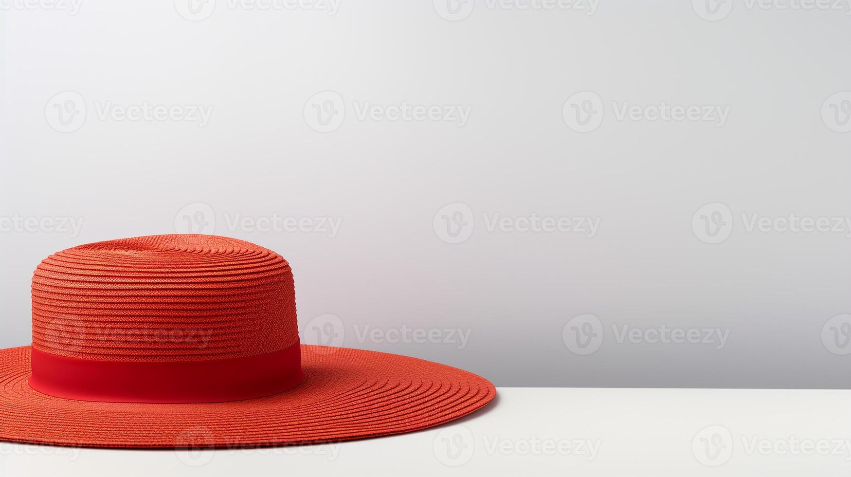 AI generated Photo of Red Sun hat isolated on white background. AI Generated