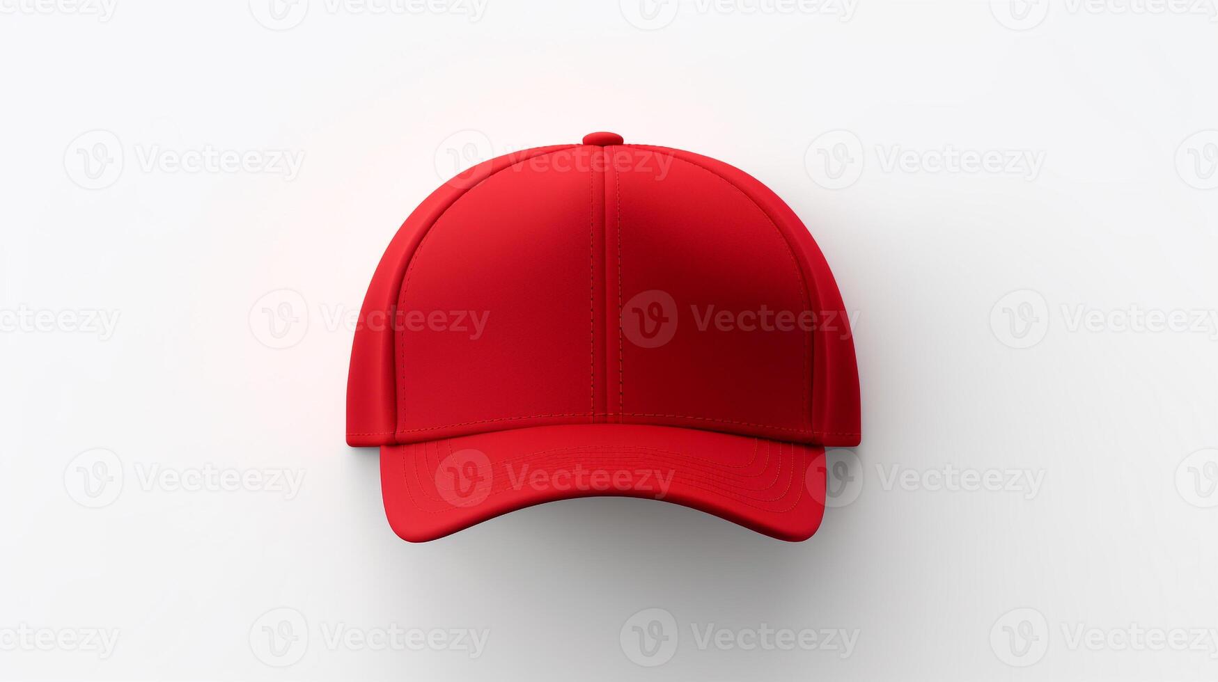 AI generated Photo of Red Visor cap isolated on white background. AI Generated
