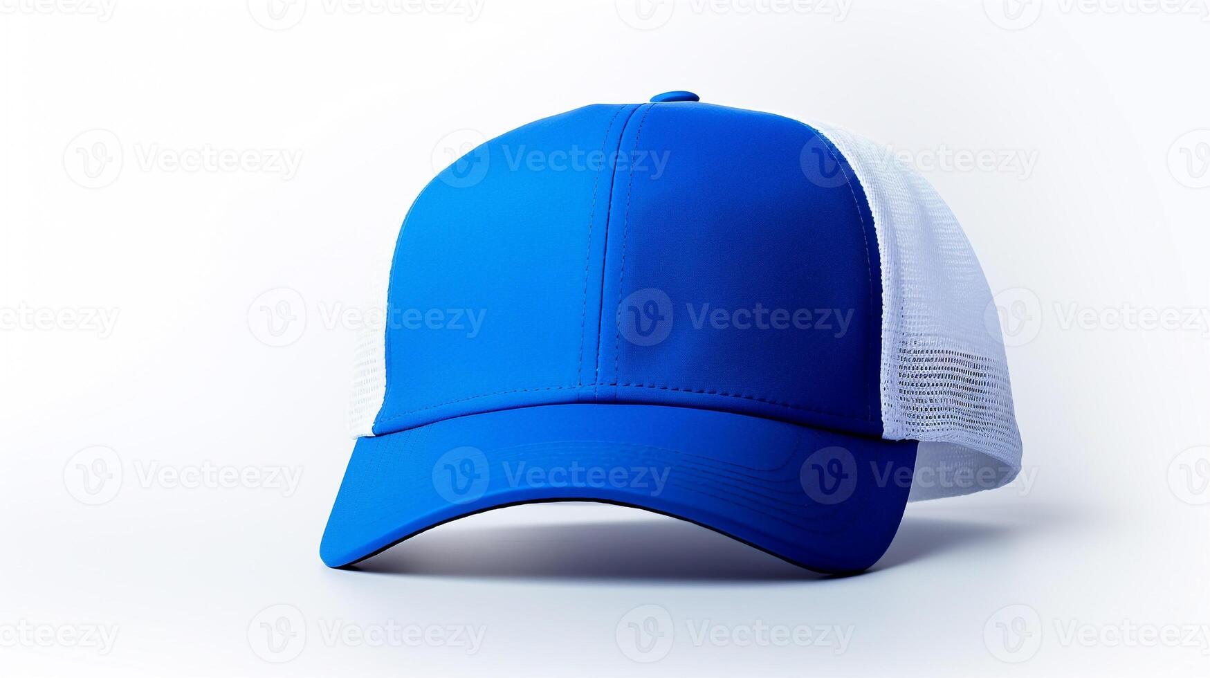 ai generado foto de real azul camionero gorra aislado en blanco antecedentes. ai generado