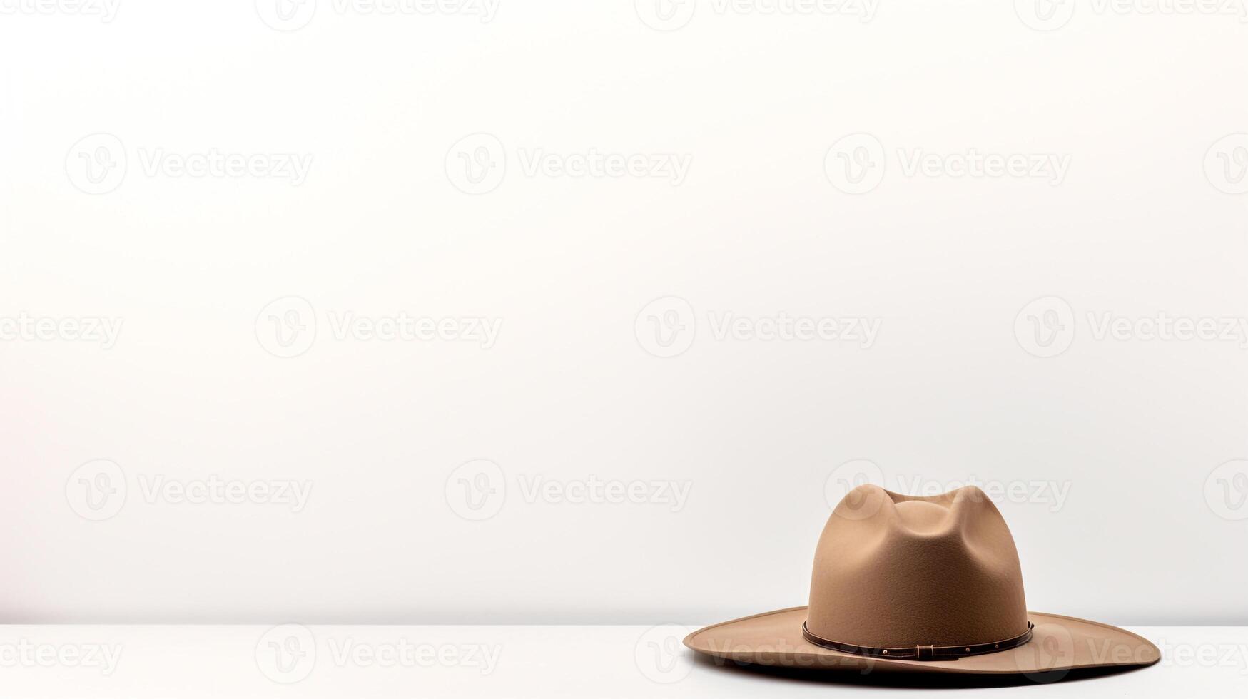 AI generated Photo of Beige Cowboy Hat isolated on white background. AI Generated