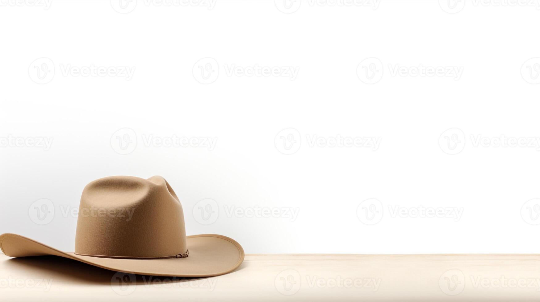 AI generated Photo of Beige Cowboy Hat isolated on white background. AI Generated