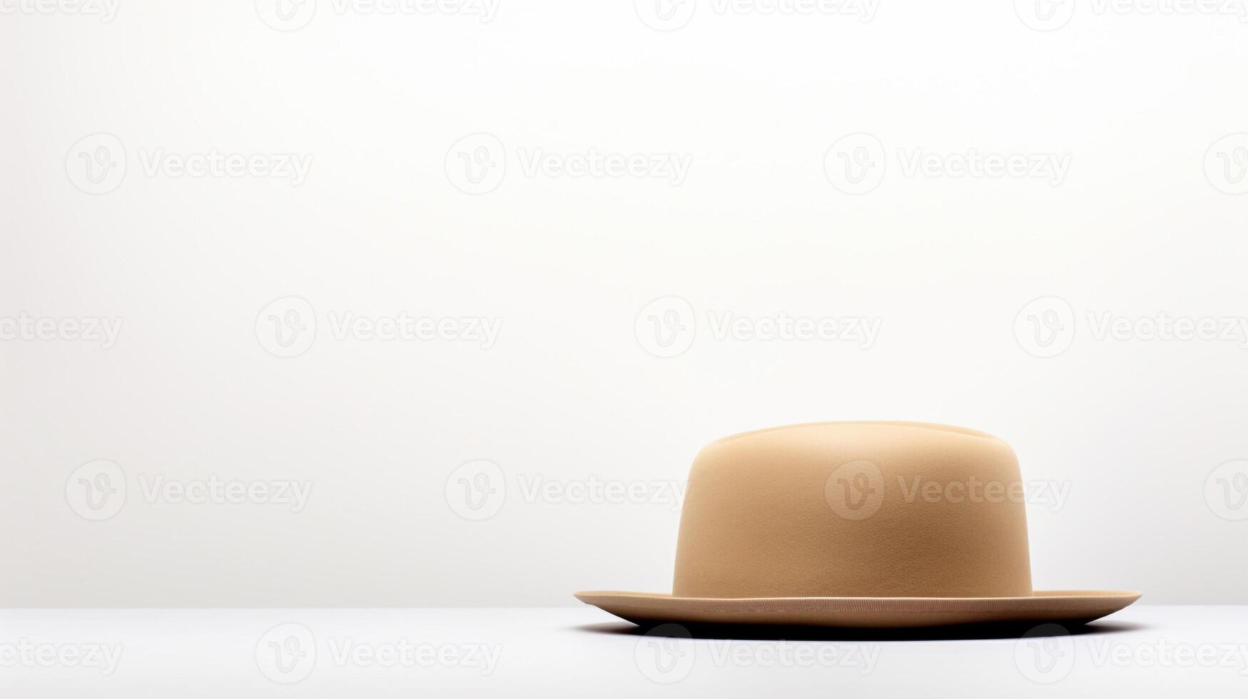 AI generated Photo of Beige Bowler Hat isolated on white background. AI Generated