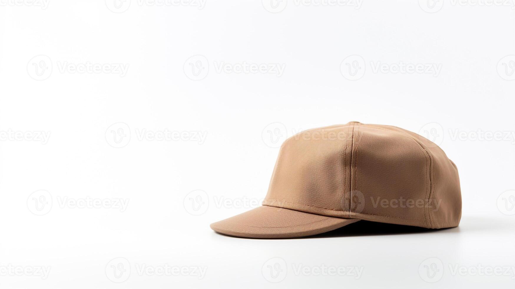 AI generated Photo of Beige Newsboy Cap isolated on white background. AI Generated
