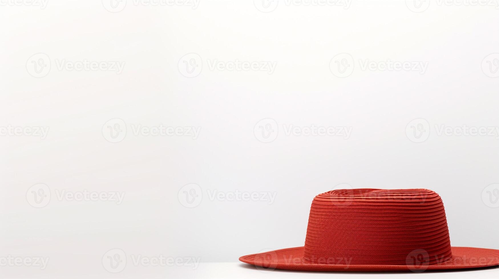 AI generated Photo of Red Straw hat isolated on white background. AI Generated