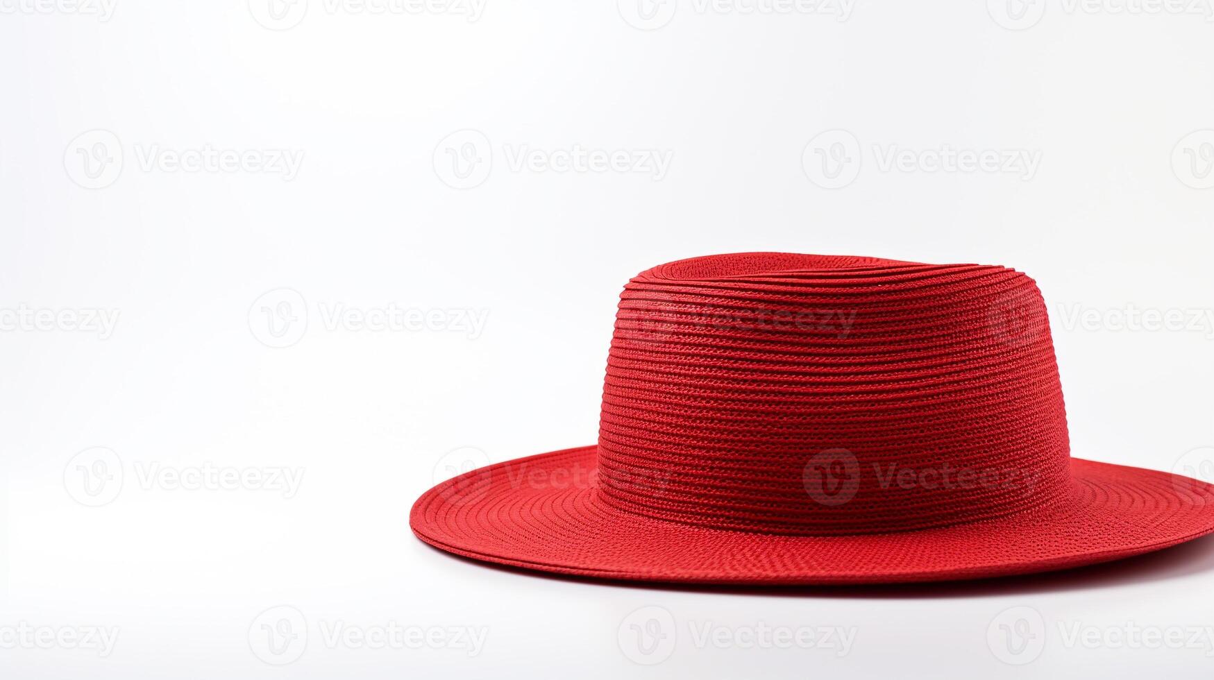 AI generated Photo of Red Straw hat isolated on white background. AI Generated