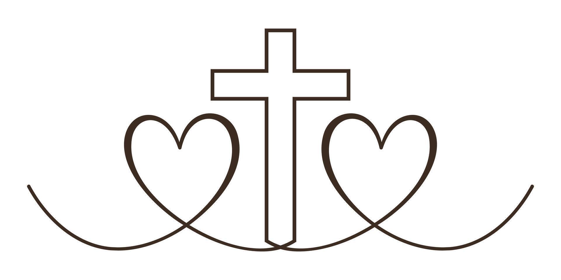 Christian black cross logo and icon design for good friday vector