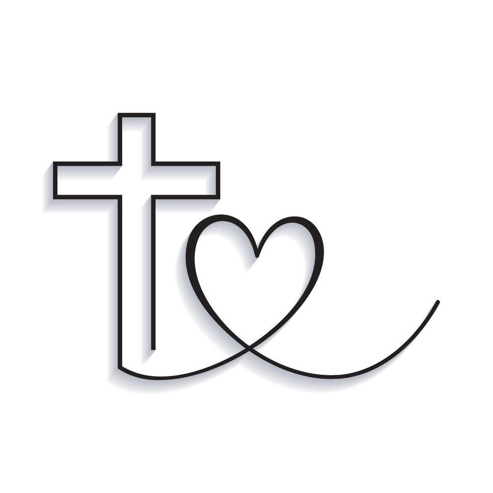 Christian black cross logo and icon design for good friday vector