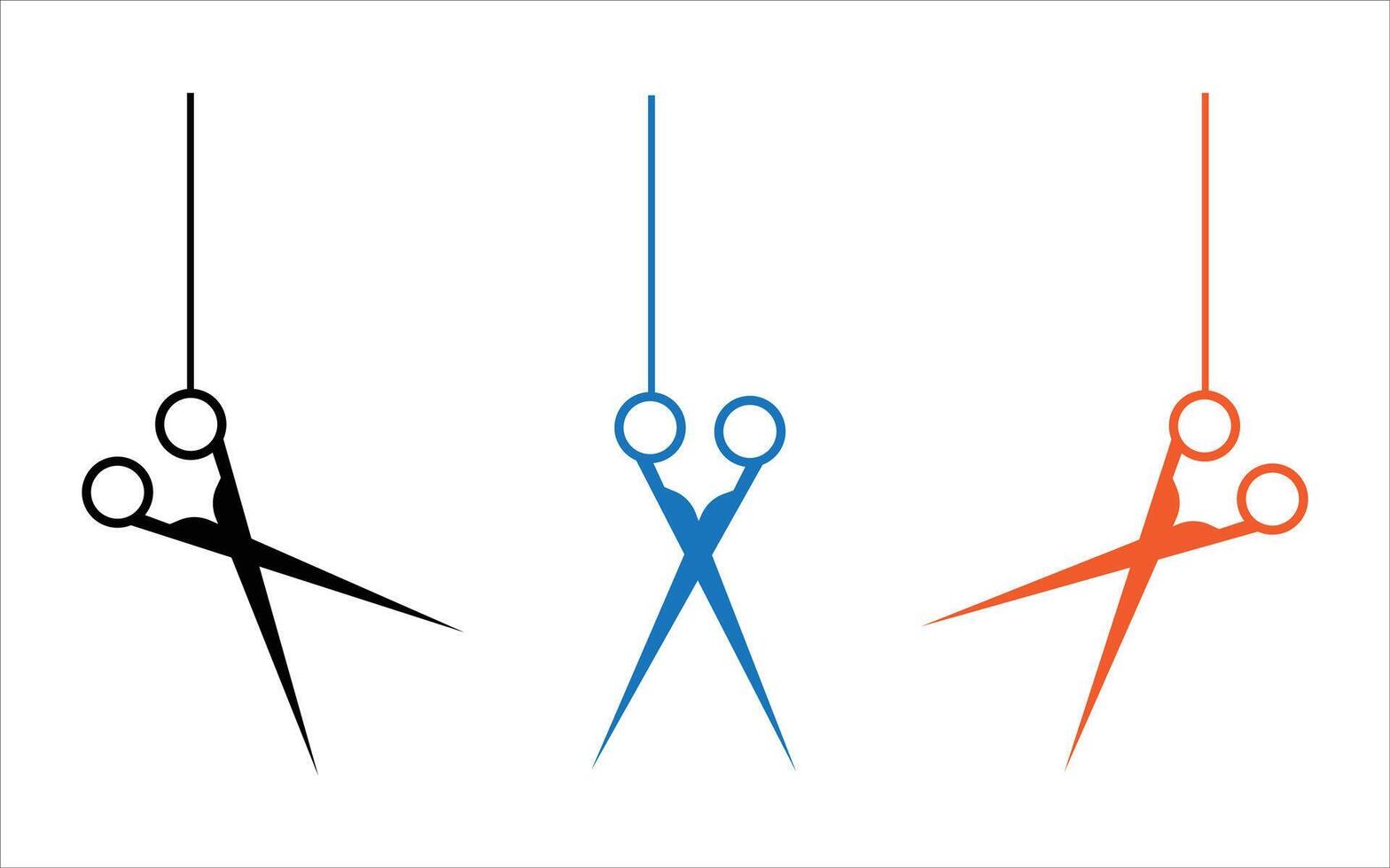 colorful set of scissors vector collection