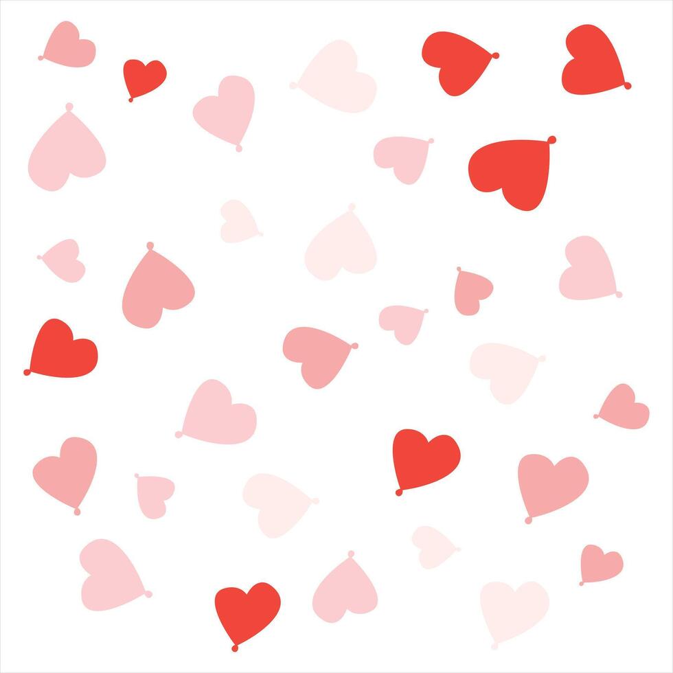 Red love heart shape abstract seamless trendy pattern vector