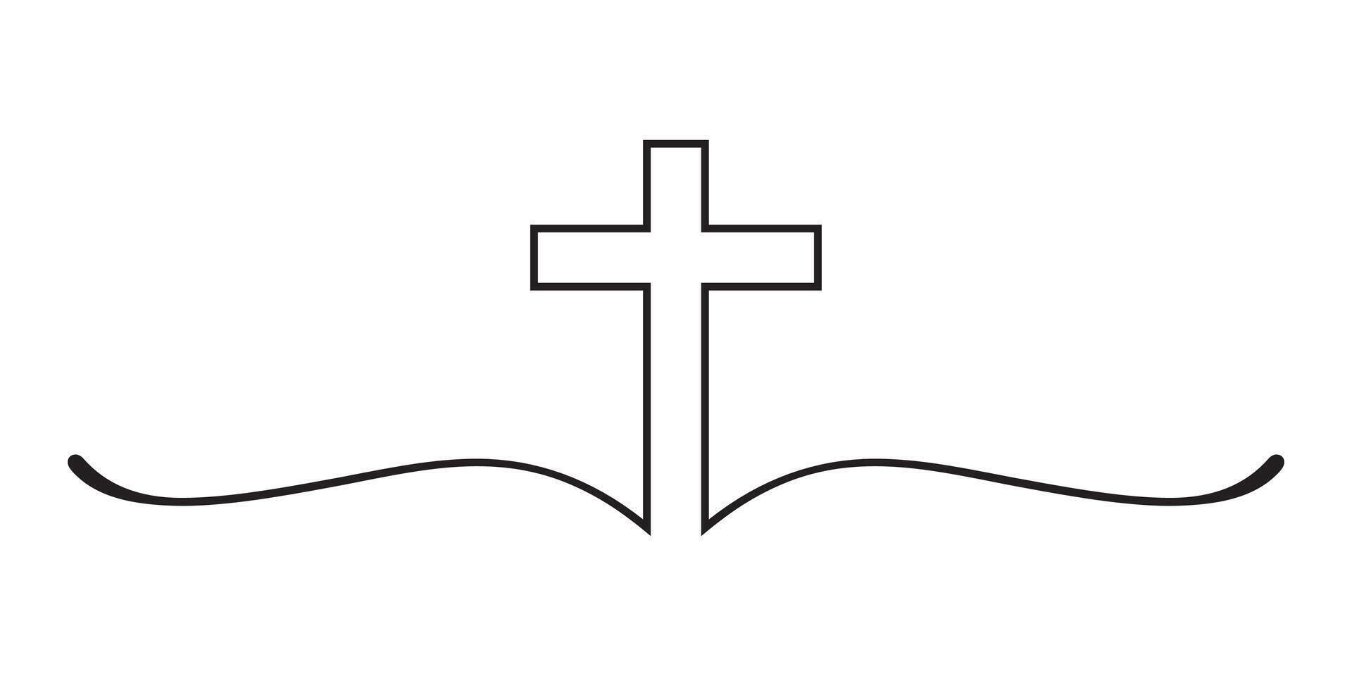 Christian black cross logo and icon design for good friday vector