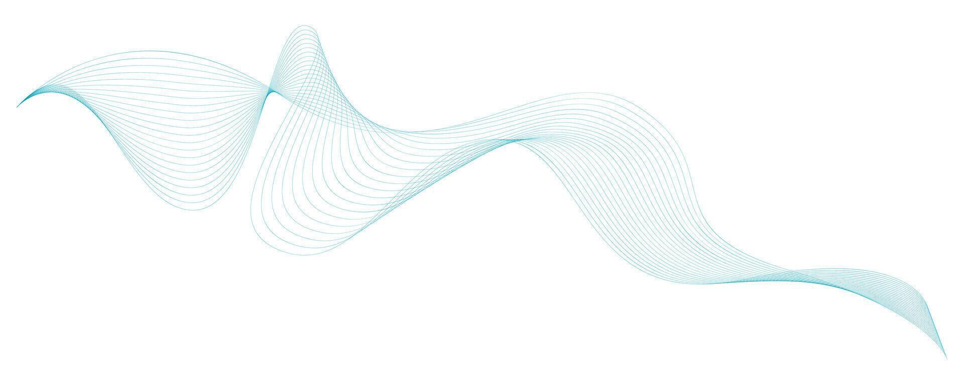 Abstract colorful wavy glowing curved lines background for frequency sound music and technology vector
