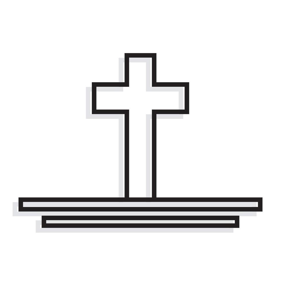 Christian black cross logo and icon design for good friday vector