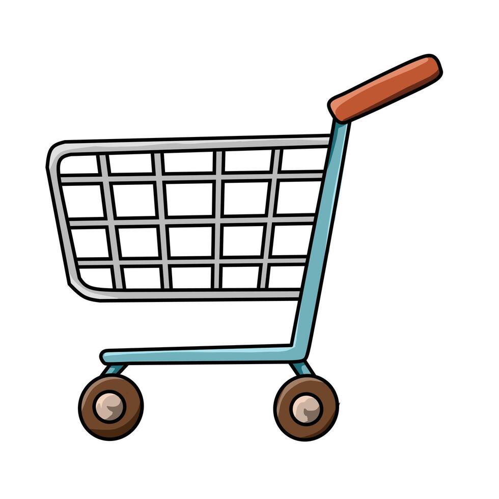 compras carro plano icono, eps10 vector