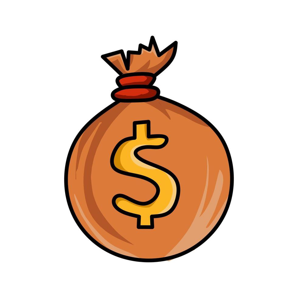 Money bag vector icon, moneybag flat simple cartoon illustration isolated on white background