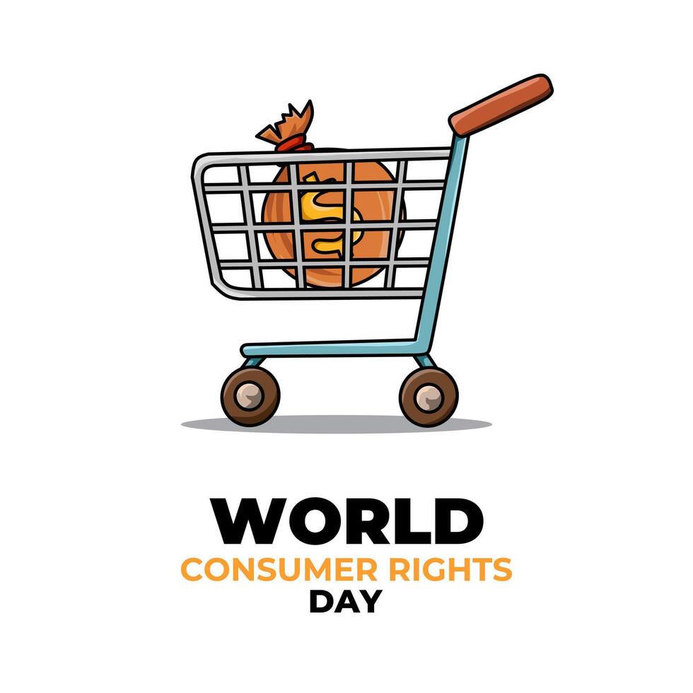 World consumer rights day poster concept vector