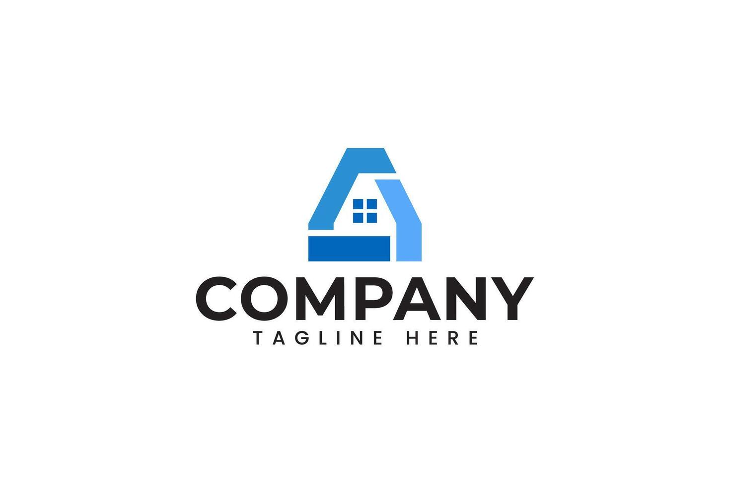 letter A real estate with triangle shape logo design for construction and mortgage company business vector