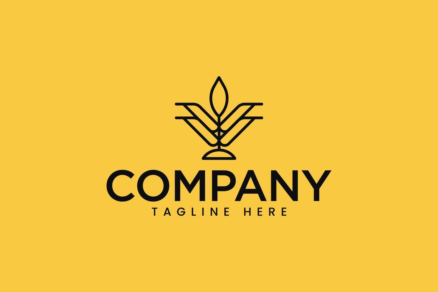 letter w v with grain flour wheat logo for food and farm business label brand identity vector