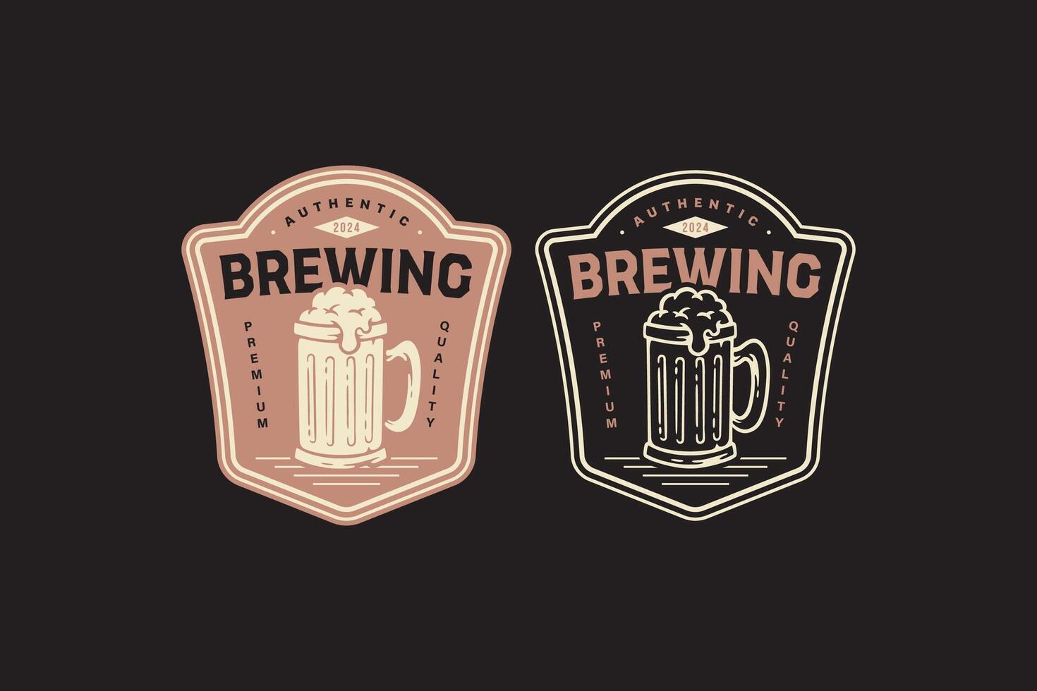 beer mug logo design for bar and brewing company label, sign, symbol or brand identity vector