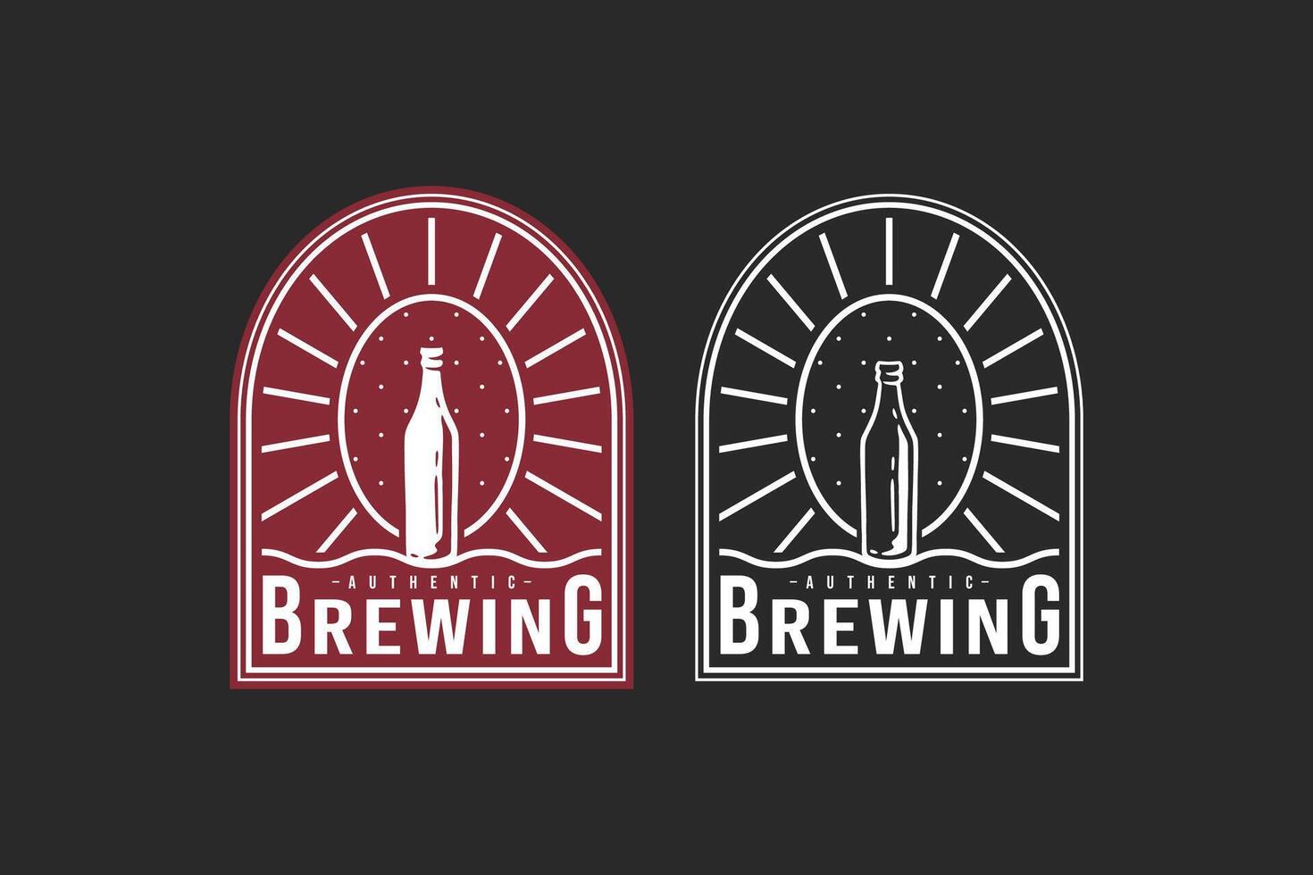 craft beer with beer bottle logo graphic for brewing company label, sign, symbol or brand identity vector