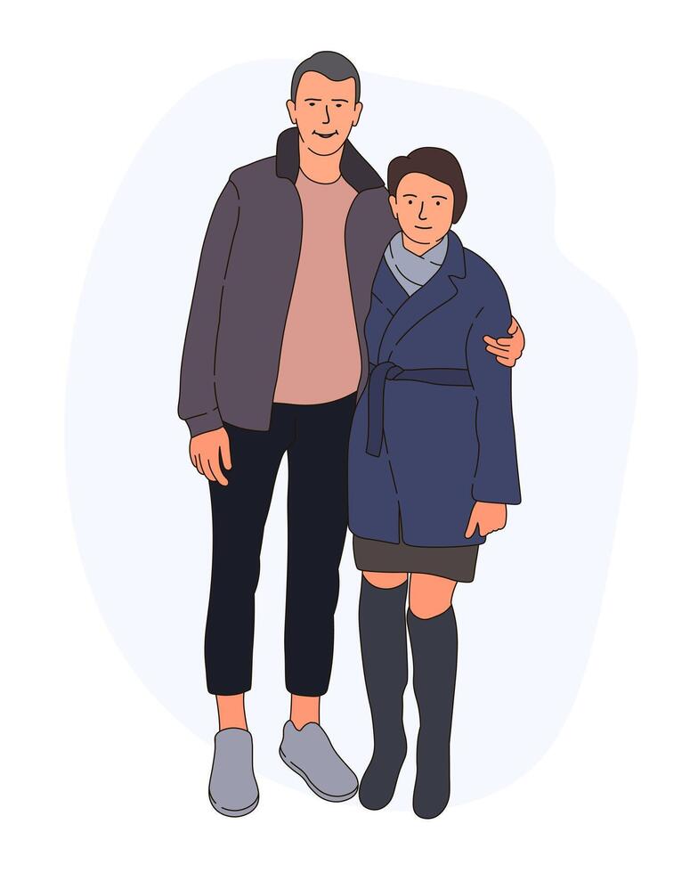 madre y adulto hijo, abuela y nieto, profesor y alumno, aislado vector