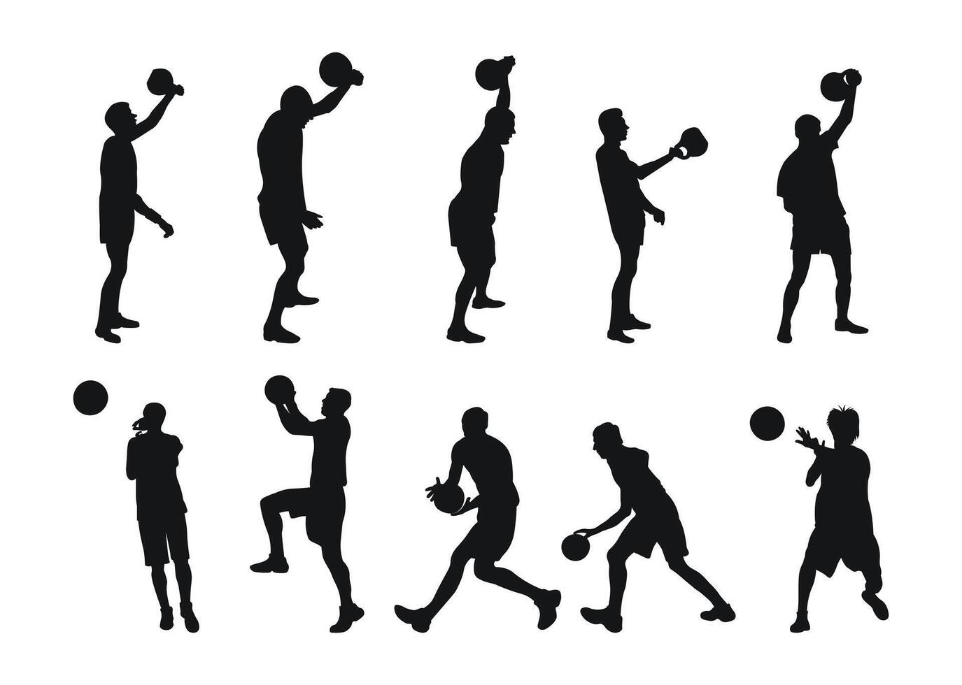 baloncesto jugadores, peso levantadores, Deportes equipo, aislado vector