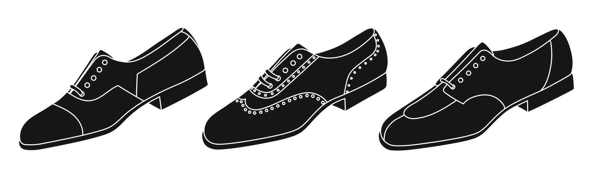 Sketch silhouette of mens low shoes, isolated vector