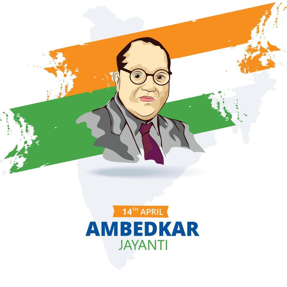 ilustración de dr. b. R. ambedkar para ambedkar Jayanti vector