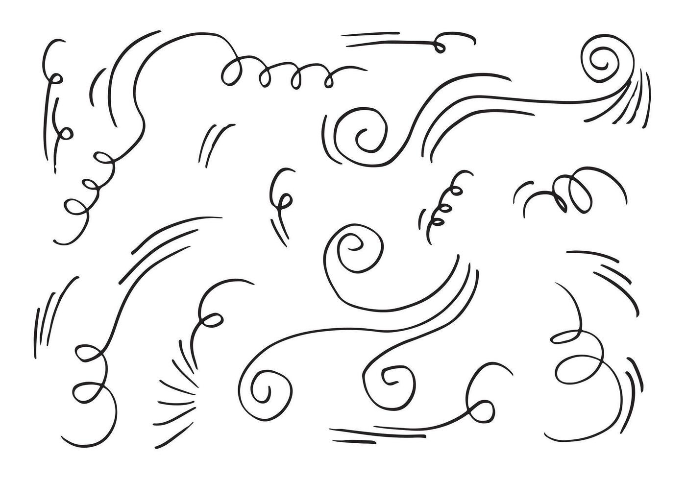 doodle wind illustration vector hand drawn style isolated on white background.