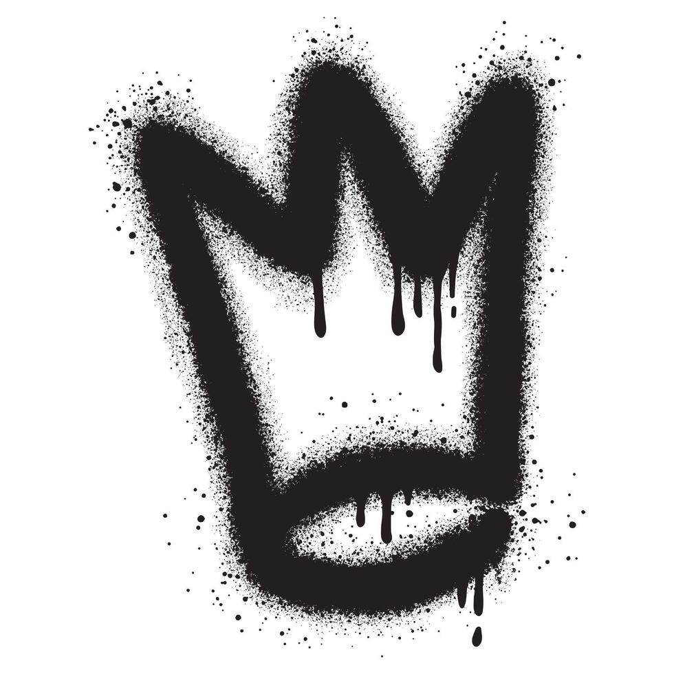 graffiti spray crown icon isolated on white background. vector