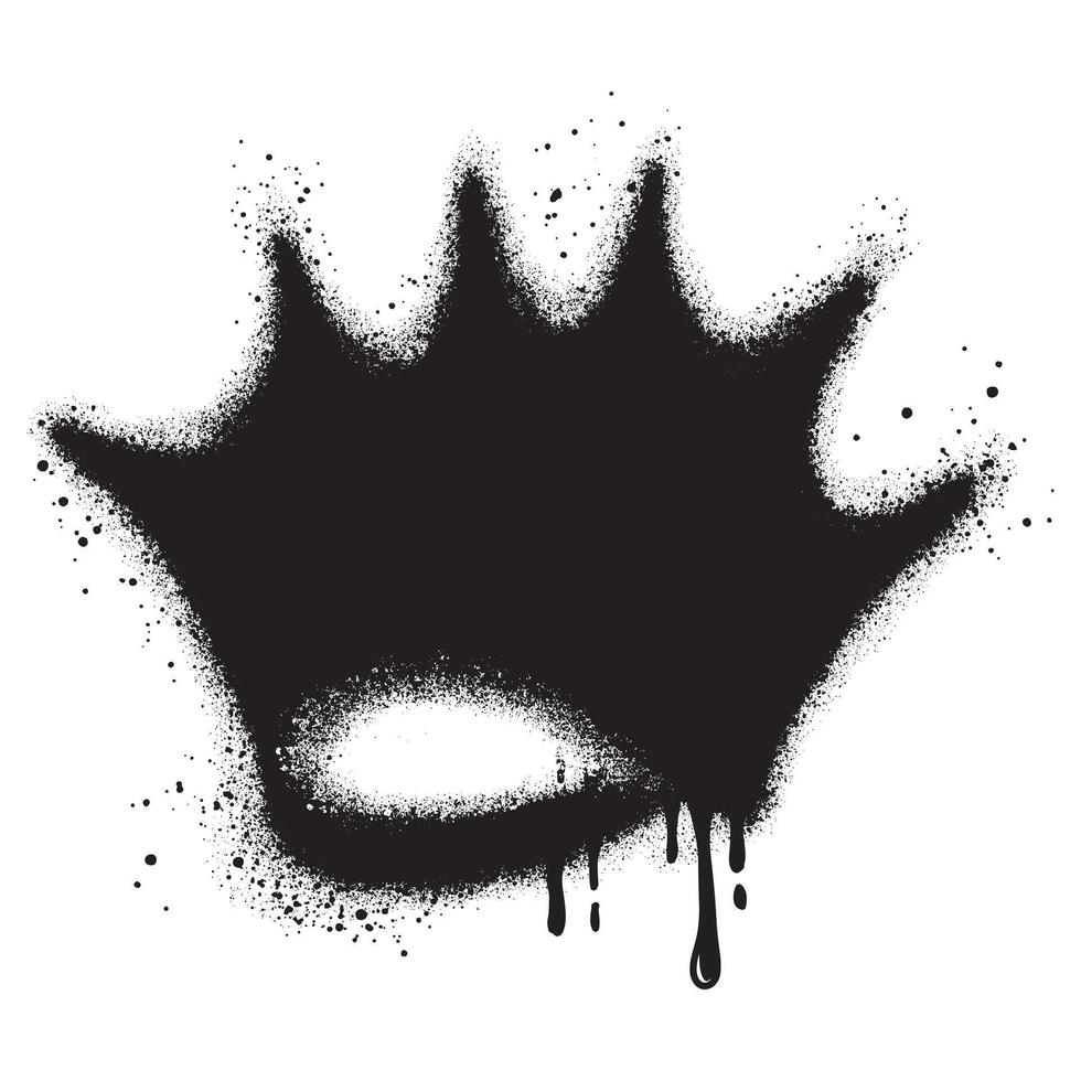 graffiti spray crown icon isolated on white background. vector