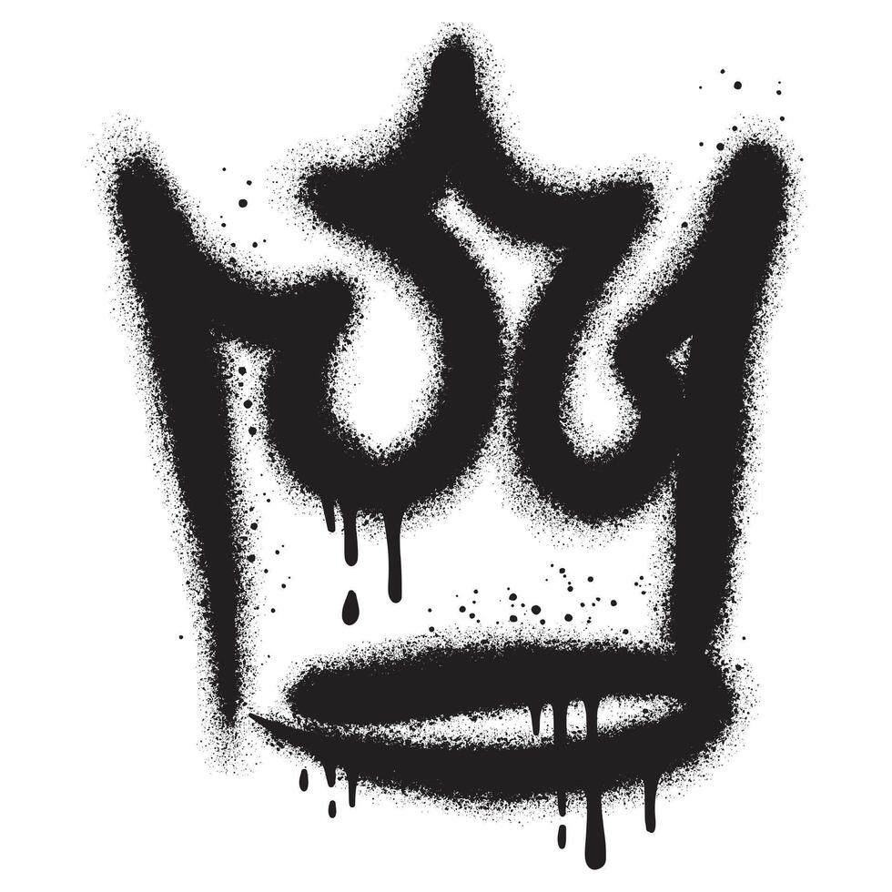 graffiti spray crown icon isolated on white background. vector