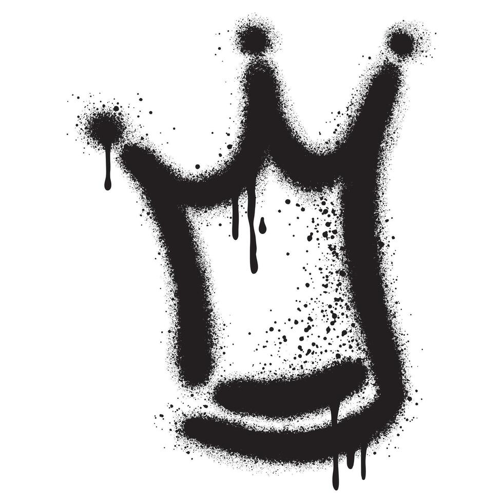 graffiti spray crown icon isolated on white background. vector