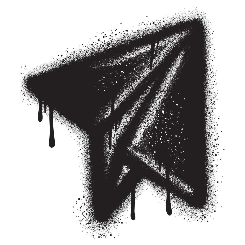 Spray Painted Graffiti paper airplane isolated with a white background. EPS 10. vector