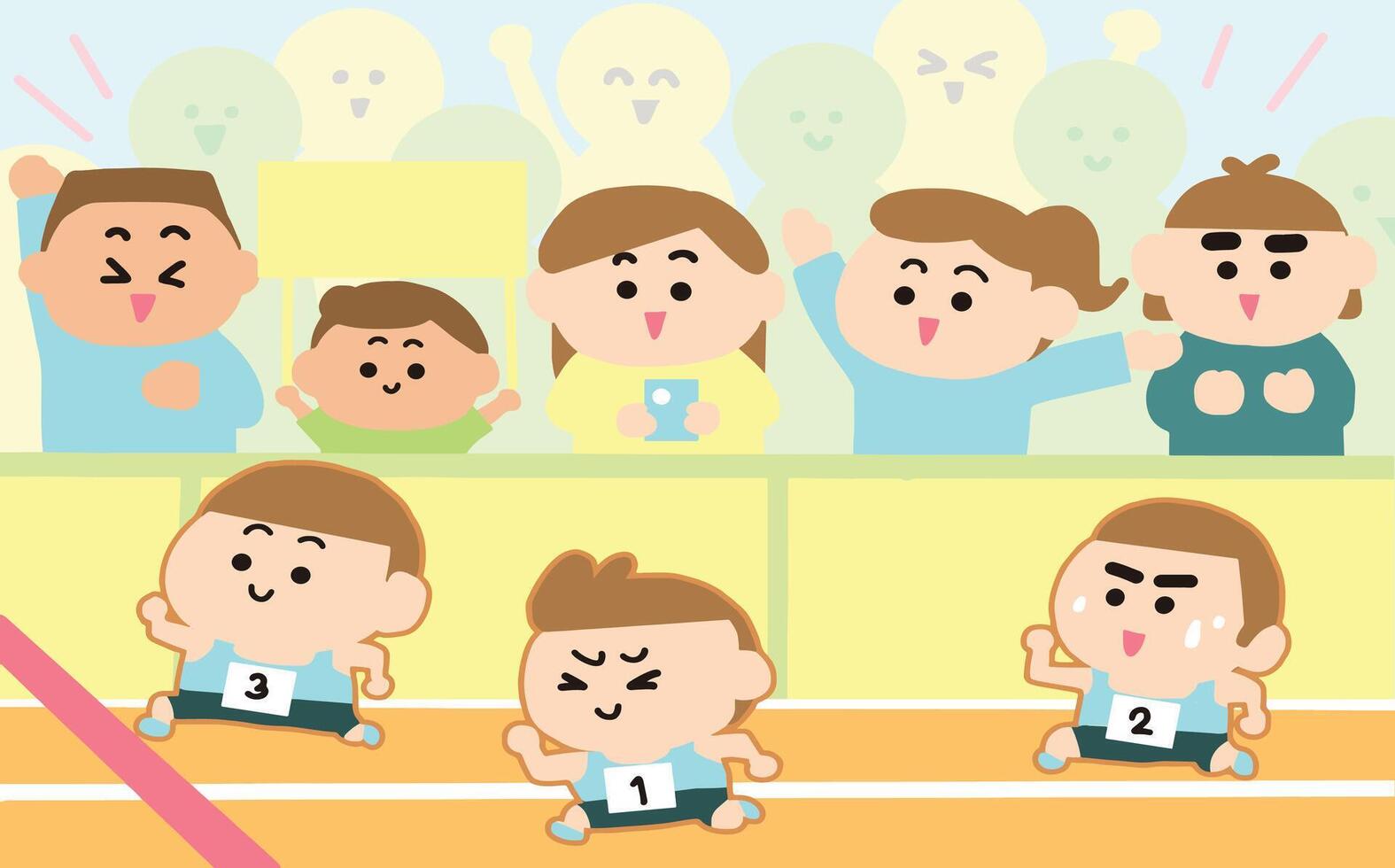 Children with sport day cartoon style. vector