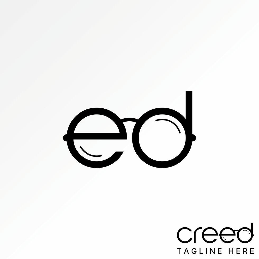 Logo design graphic concept creative premium vector stock sign letter initial ED font like eye glasses sunglasses vision. Related to typography optic
