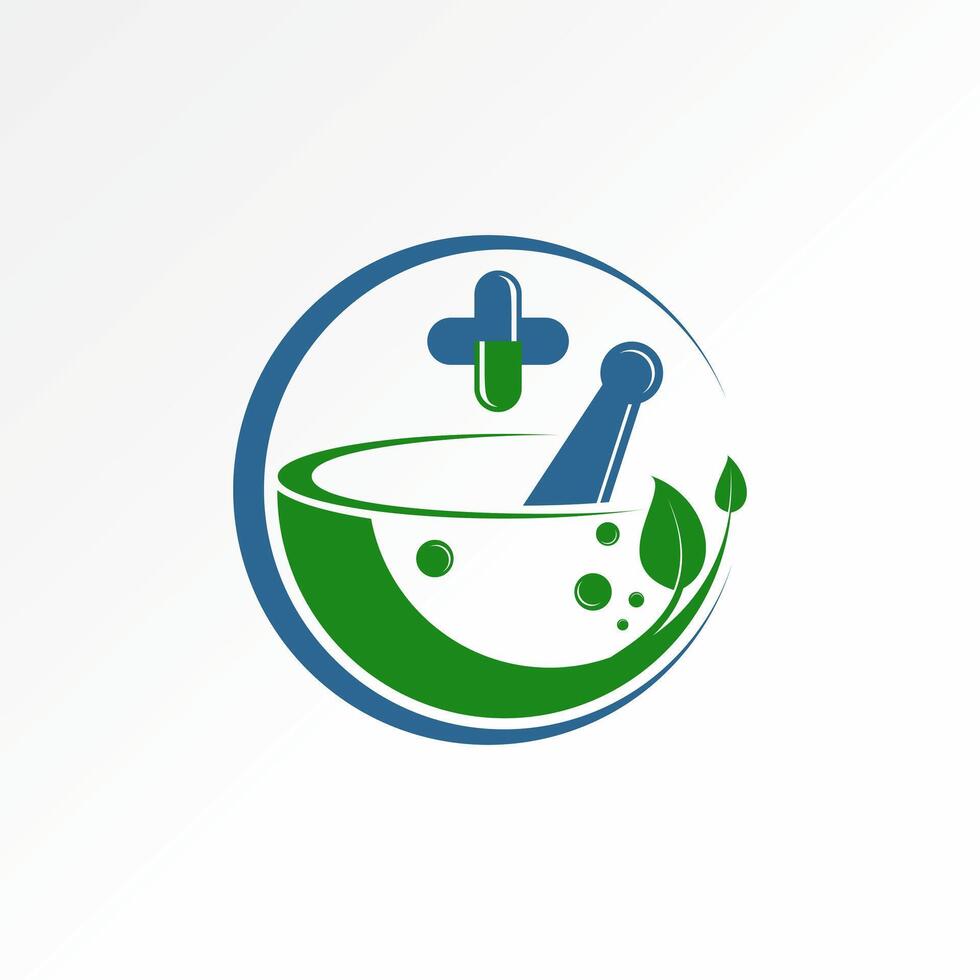 Logo design graphic concept creative premium vector stock abstract crusher pharmacy cross capsule leaf nature botany. Related  madical madicine health