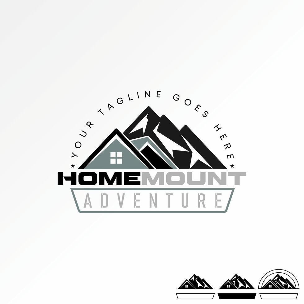 logo diseño gráfico concepto creativo prima vector valores resumen icono emblema montaña y techo casa aventura. relacionado a hogar viaje hotel alojamiento