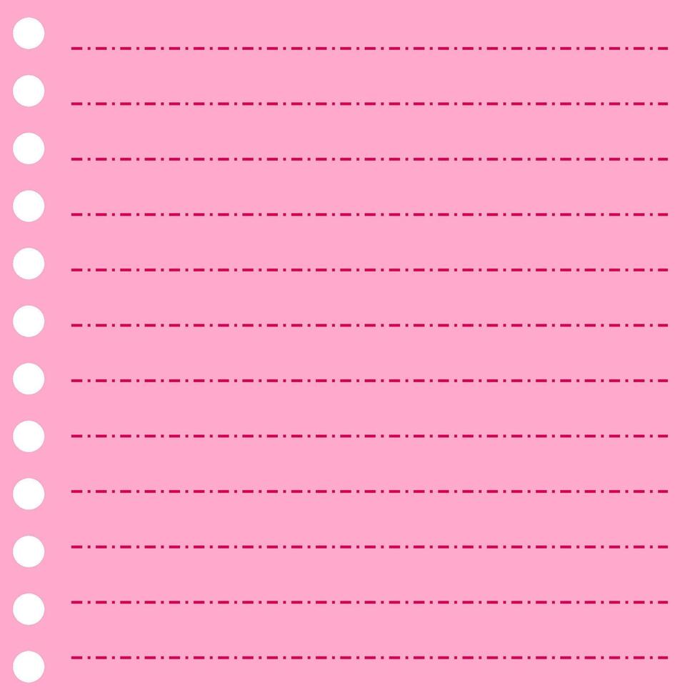 Pink Blank Notebook Page vector