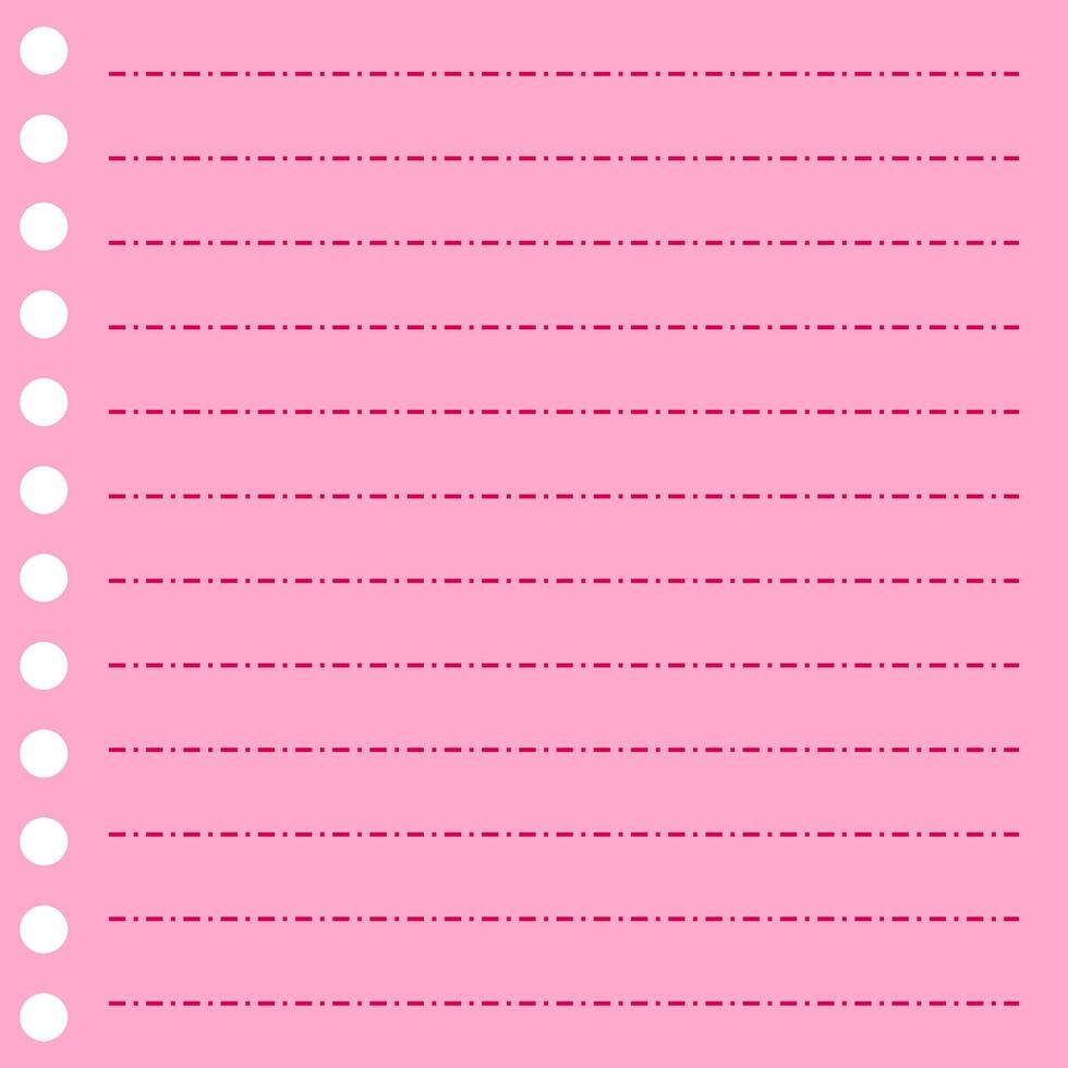 Pink Blank Notebook Page vector